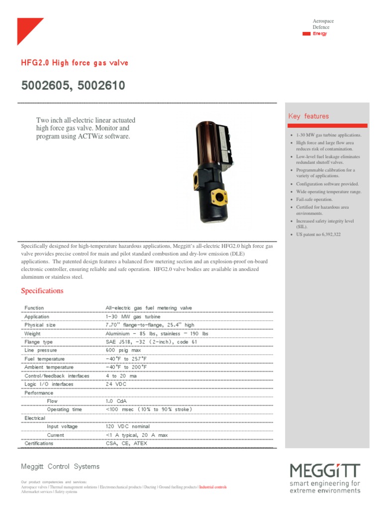 HFG2.0 High Force Gas Valve PDF Valve Electric Vehicle