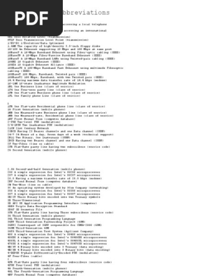 Acronyms And Abbreviations Pdf Computer Network Telecommunication