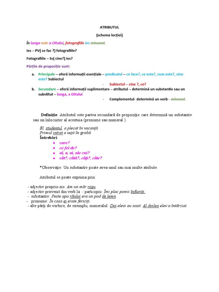 Atributul Schema Lectiei | PDF