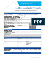 Hazard and Incident Investigation Template: General