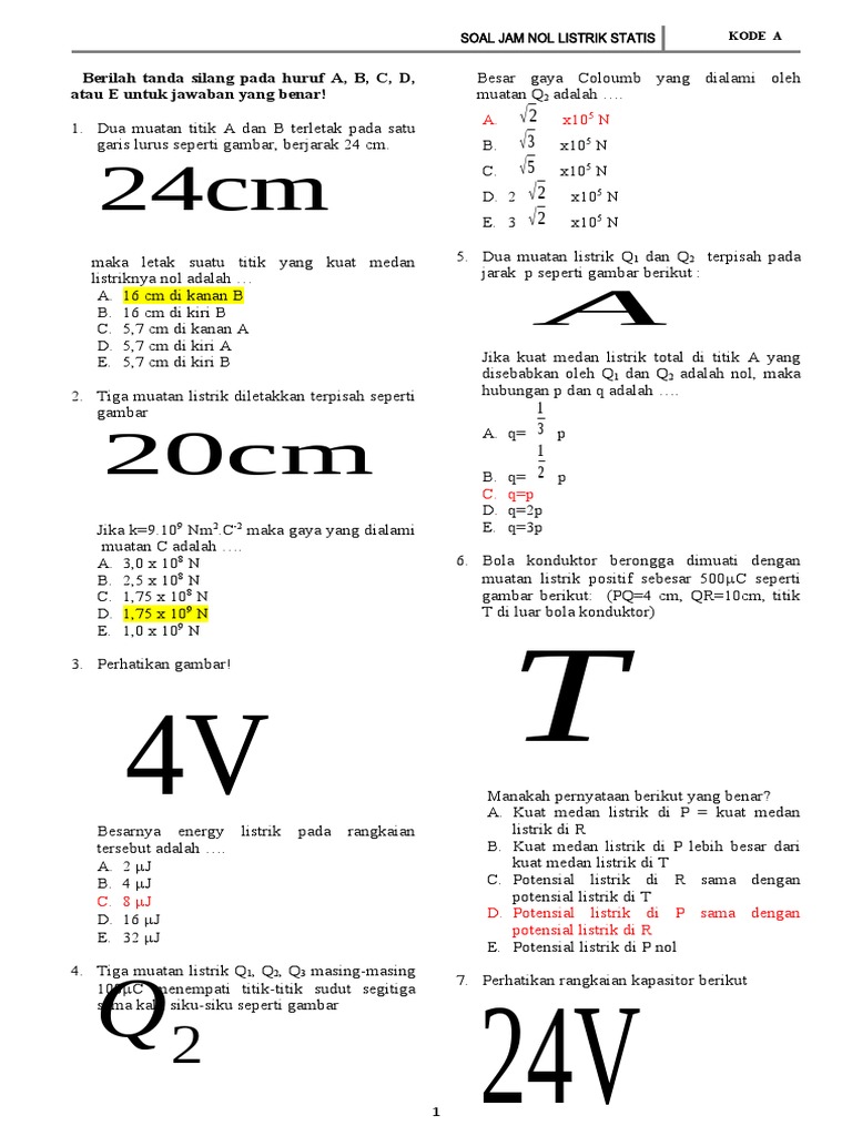 Soal Listrik Statis dan Medan Listrik | PDF | Sains & Matematika
