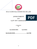 SOA National Institute of Law's Assignment on Carriage Laws