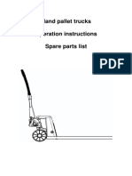 Hand Pallet Trucks Operation Instructions Spare Parts List