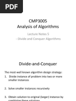 Lecture Notes 5 Divide and Conquer Algorithms