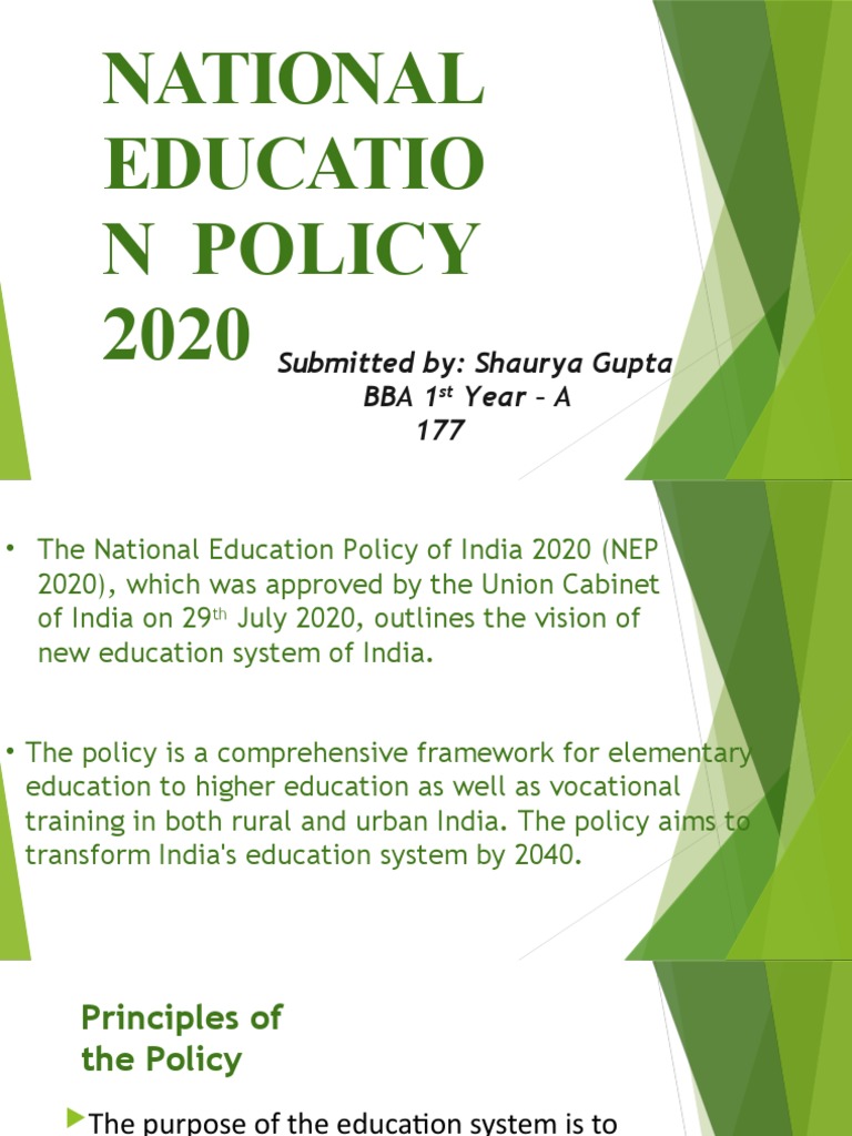 National Education Policy 2020 | PDF | Academic Degree | Bachelor's Degree