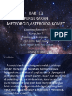 Pergerakkan Metoroid, Asteroid, Dan Komet