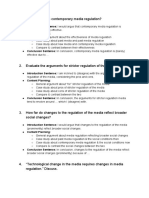 Essay Plans - Media Regulation