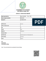 Government of Telangana ESIC Medical College, India: Report Generated On Date of Sample Collection Sample ID