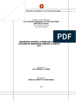 Dissertation On Budgetary Control and Financial Performance of Insurance Companies in Makati City