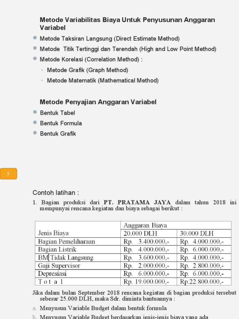 Penyusunan Anggaran Biaya Variabel | PDF