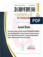 Aarushi Bhatia Certificate