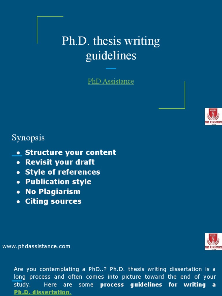 PH D Thesis Writing Guidelines For Docto | PDF | Thesis | Doctor Of ...