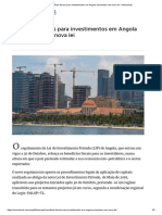 Benefícios Fiscais Para Investimentos Em Angola Aumentam Com Nova Lei – Macauhub
