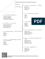 The Present Simple Tense Test A1 A2 Level Exercises