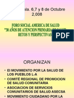 FORO SOCIAL AMERICA DE SALUD 