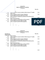 Internal Test Subject-Introduction To Computing 1 Yr, Sec - A Full Marks: 20 Time: 1hr. Answer Any Four