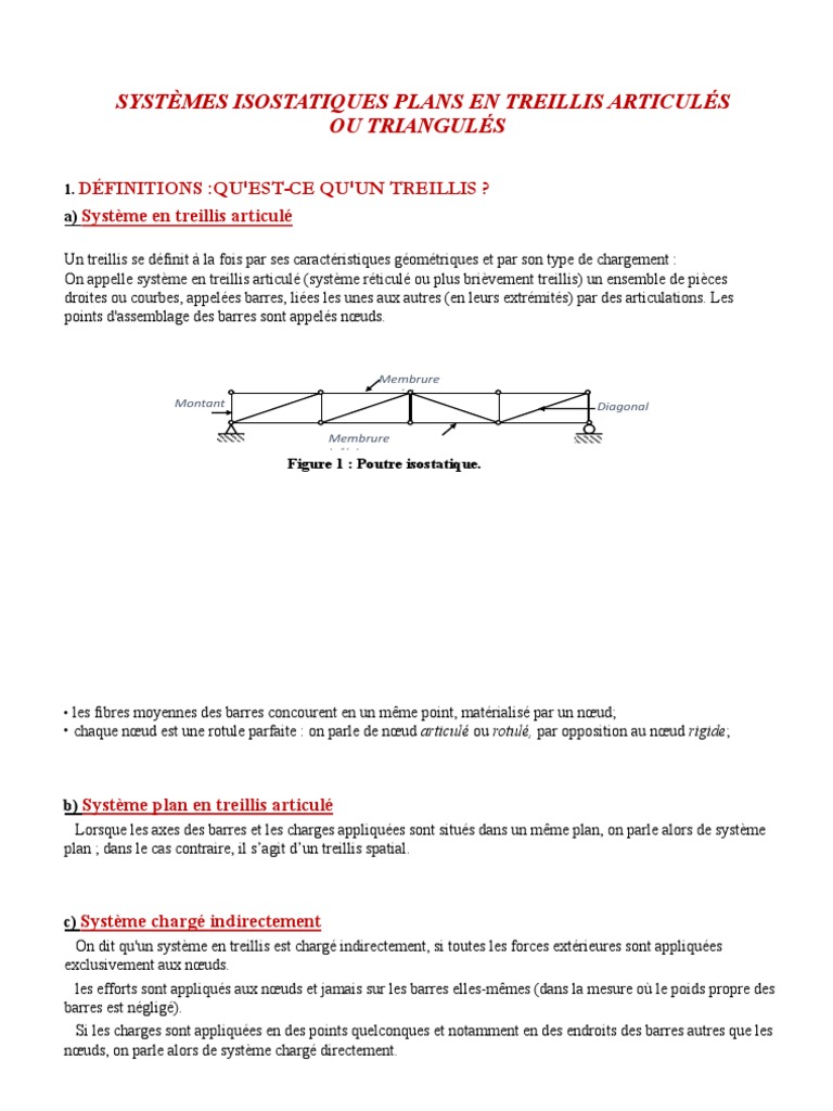 CH2-Les Systèmes en Treillis Articulés | PDF | Treillis (assemblage ...