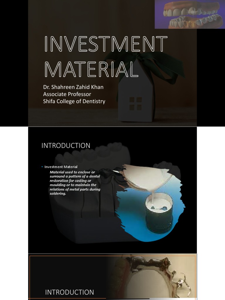 Investment Materials Introduction Plus Gypsum Bonded Investment