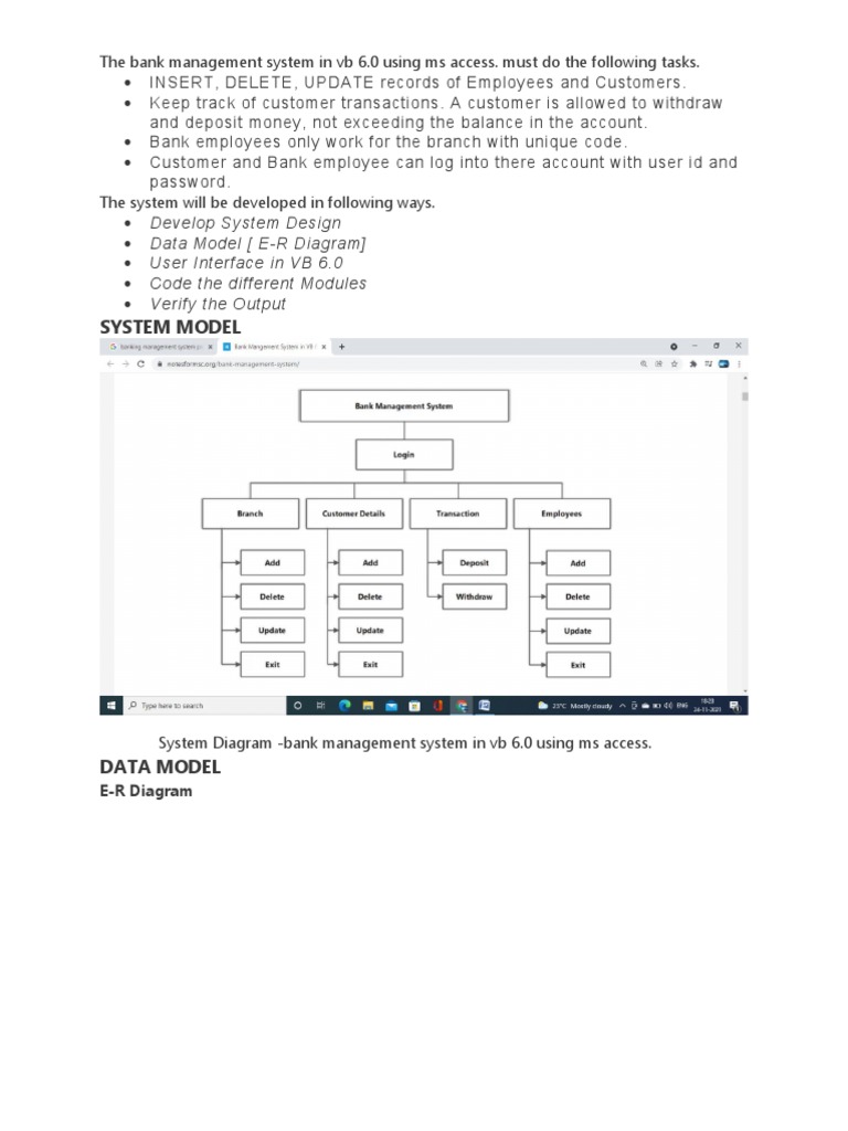 Bank Management System ER Diagram | PDF | Microsoft Access | Databases
