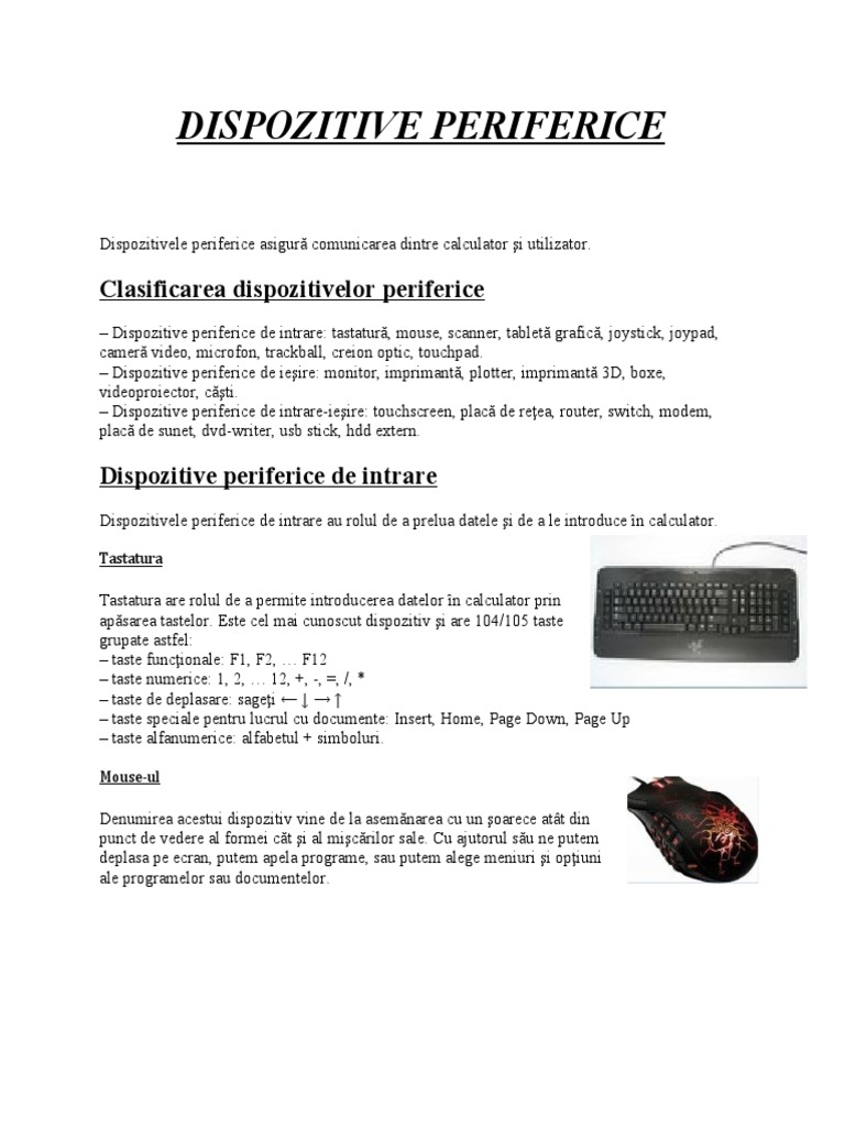 Dispozitive Periferice | PDF