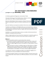 Convention N°111 Discrimination Dans L'emploi Et La Profession