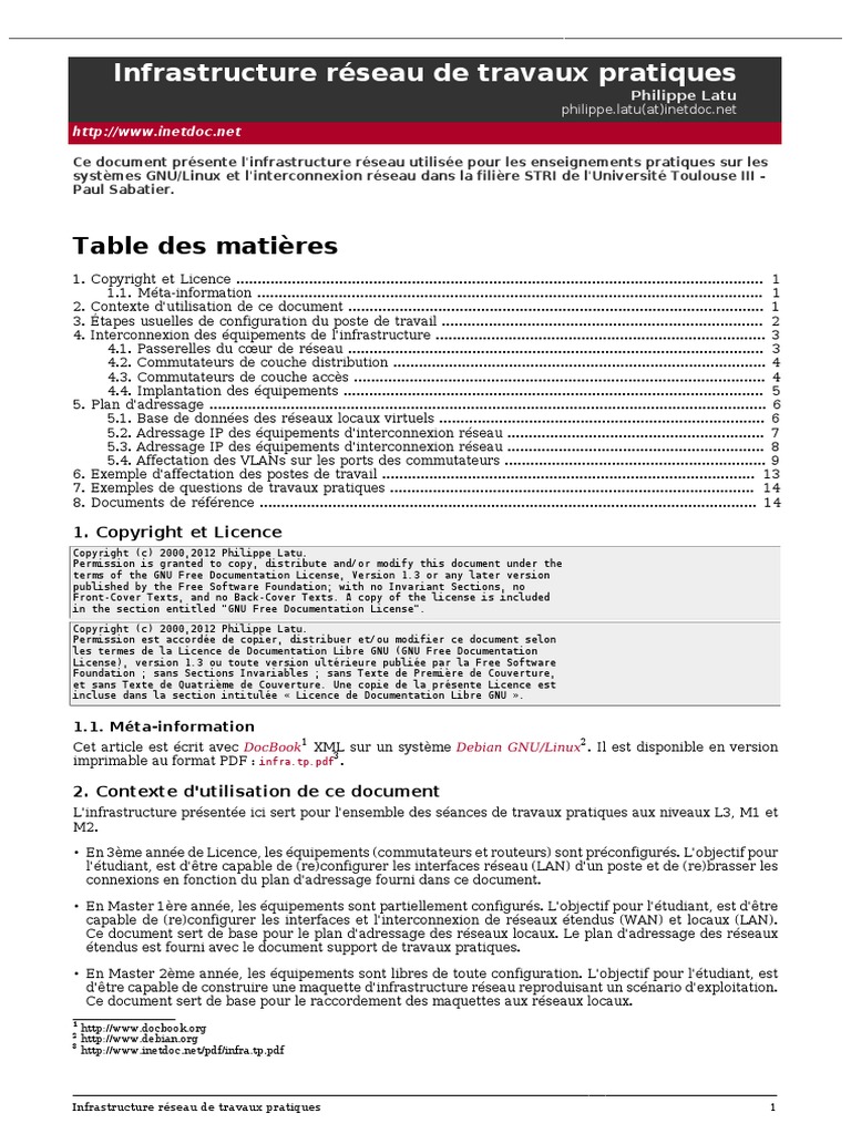 Infrastructure Reseau Linux | PDF | Adresse IP | Système de noms de ...