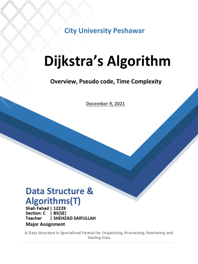 Shortest Path Algorithm Dijkastra's | PDF | Vertex (Graph Theory ...