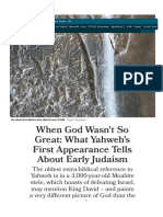 Ariel David, 2018, When God Wasn't So Great. What Yahweh's First Appearance Tells About Early Judaism