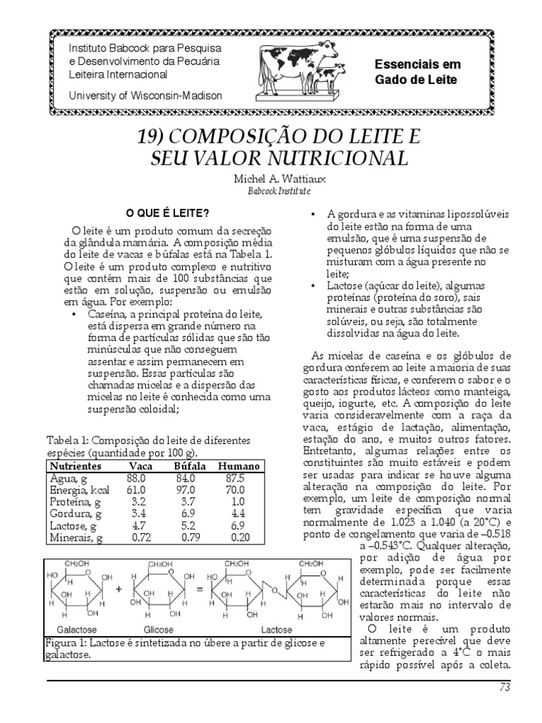 Aula 3 - Composição Do Leite | PDF | Leite | Gordura