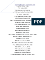 PSN Free Codes 2022 List