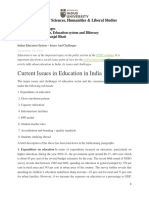 Current Issues in Education in India: Institute of Sciences, Humanities & Liberal Studies