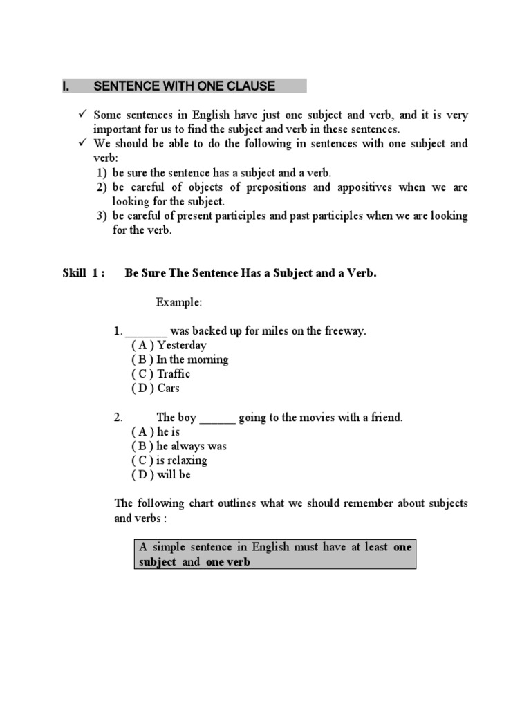 Understanding Sentence Structure Basics | PDF | Verb | Subject (Grammar)