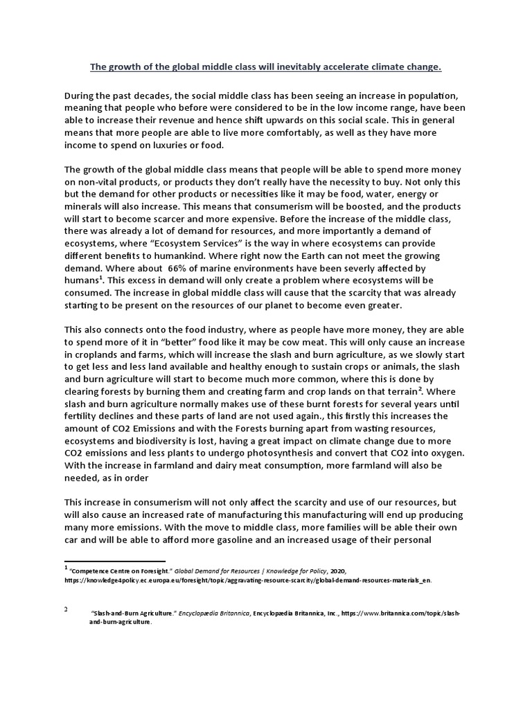 Rising Middle Class Essay (Geography) | PDF | Agriculture | Climate Change
