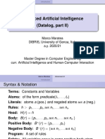 Advanced Artificial Intelligence (Datalog, Part II) : Marco Maratea DIBRIS, University of Genoa, Italy A.Y. 2020/21