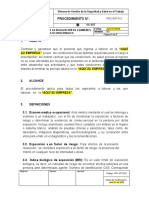 PRC-SST-012 Procedimiento para La Realización de Examenes Medicos Ocupacionales