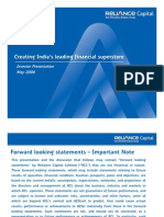 Creating India's Leading Financial Superstore: Investor Presentation May 2008