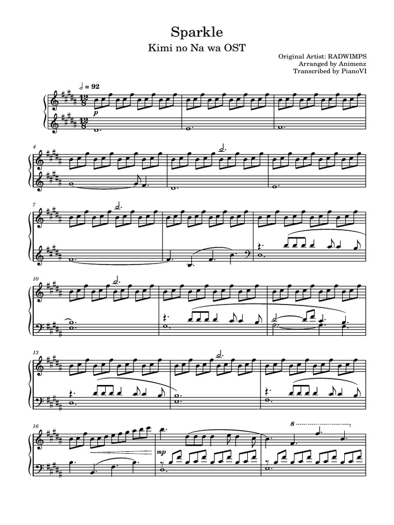 Sparkle Kimi No Na Wa Ost Pdf