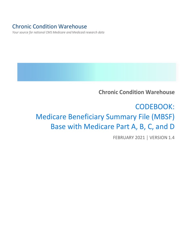 MBSF Codebook Overview 2021 | PDF | Medicare (United States) | Social ...