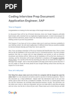 Coding Interview Prep Document Application Engineer, SAP: Time To Prepare!