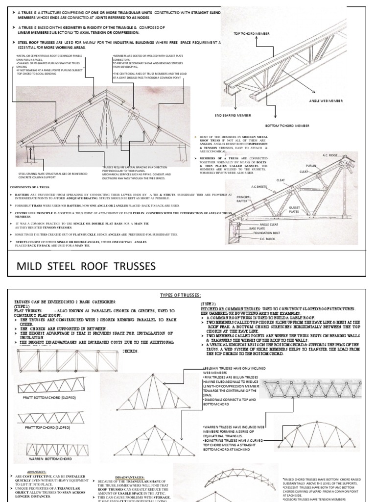 Mild Steel Roof Trusses To Prevent Secondary Shear And S Pdf Truss