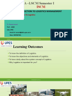 MBA - LSCM Semester I: Module 1: Introduction To Logistics Management