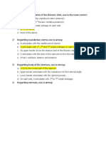 1-Regarding Boundaries of The Thoracic Inlet, One Is The Most Correct