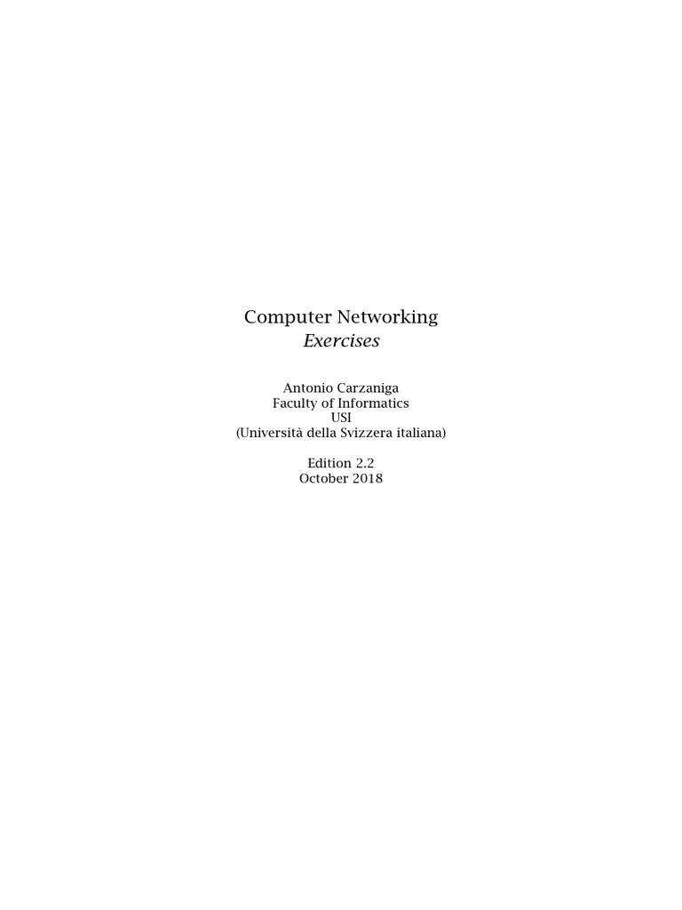 Computer Networking Exercises PDF Transmission Control Protocol