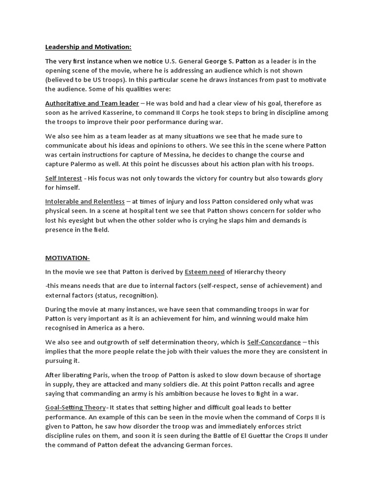 Leadership and Motivation - Patton | PDF | George S. Patton | Motivational