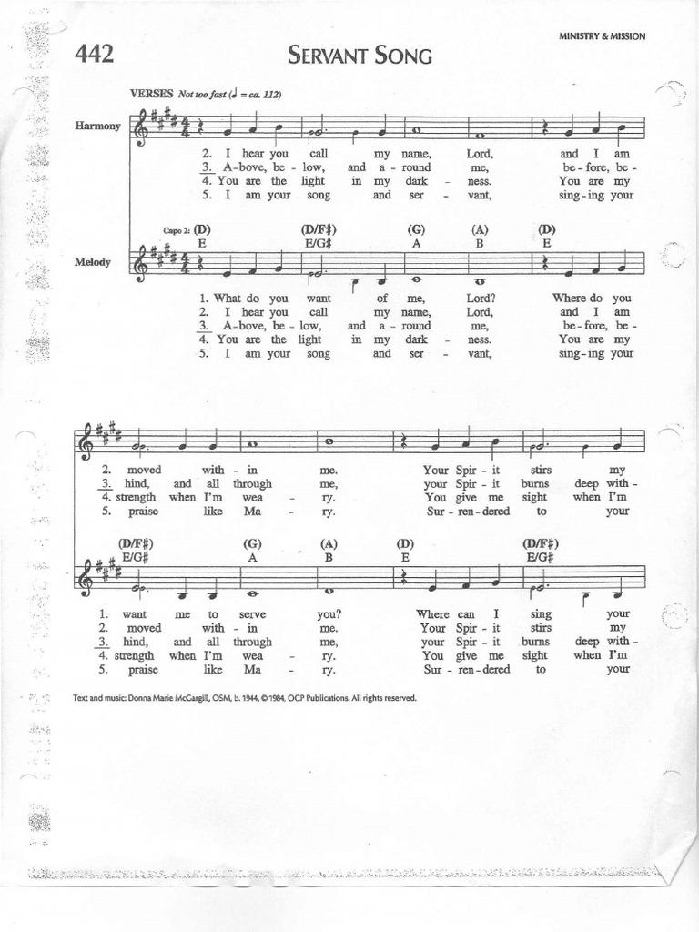 servant song what do you want of me lord