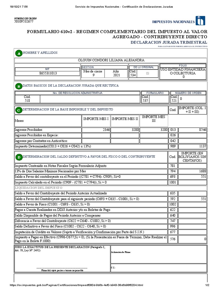Certificación de Declaraciones Juradas | PDF | Impuestos | Finanza pública