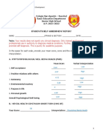 Colegio San Agustin - Bacolod Basic Education Department Senior High School A.Y. 2021-2022 Student'S Self-Assessment Report