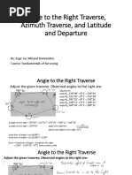 Angle To The Right Traverse, Azimuth Traverse, and Latitude-Departure - S13a