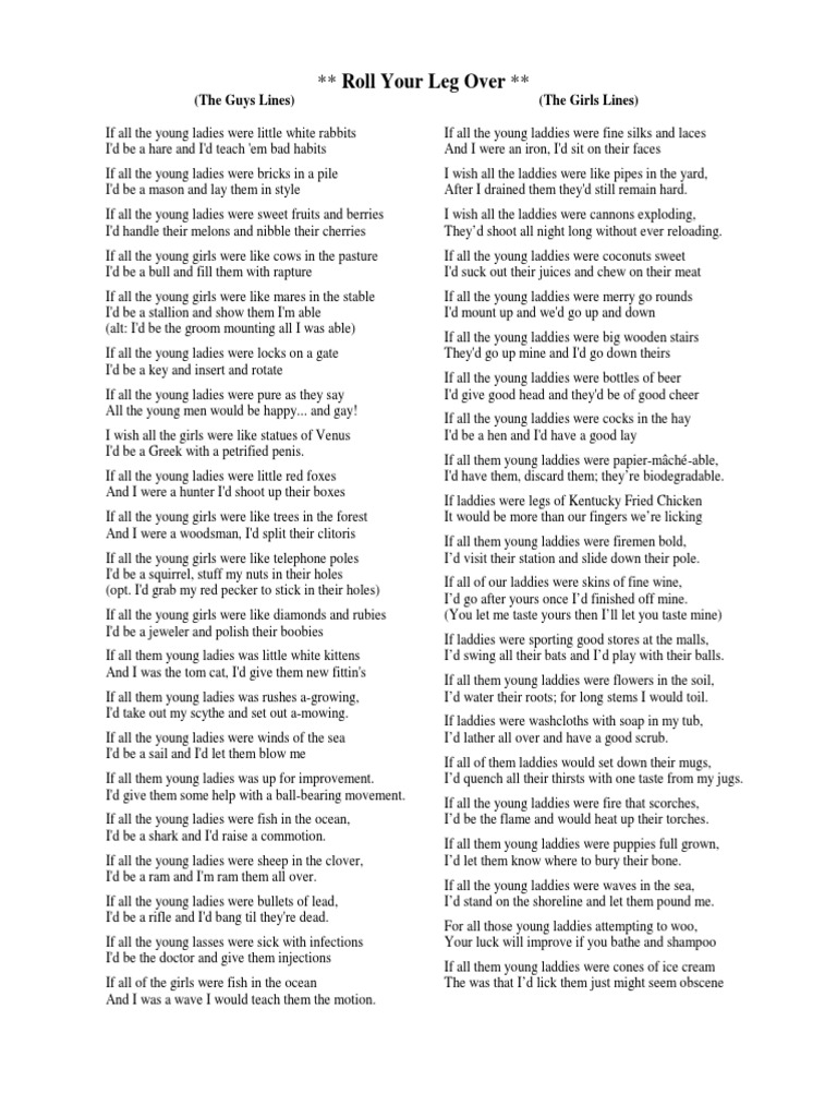 Roll Your Leg Over (The Guys Lines) (The Girls Lines) PDF