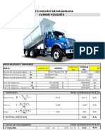 Costo Horario de Maquinaria Camion Volqueta: Potencia (HP) : Datos Del Equipo Y Financieros Modelo